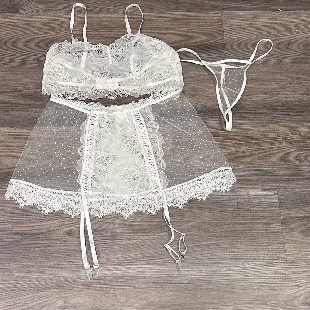 5for$45 Lingerie Sale! Details below! Elegant White Lace Lingerie Set